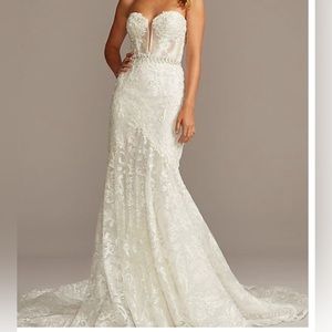 Diamond Embellished Mermaid Wedding Dress size 16